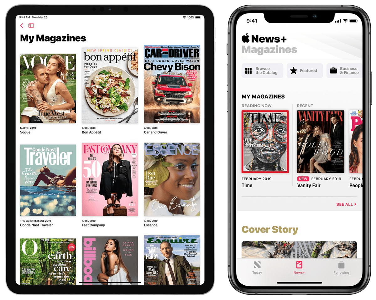 Apple News+ on mobile and tablet